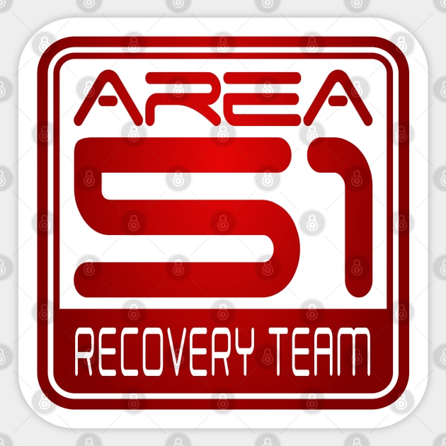 Area 51 Recovery Team Sticker by DrPeper